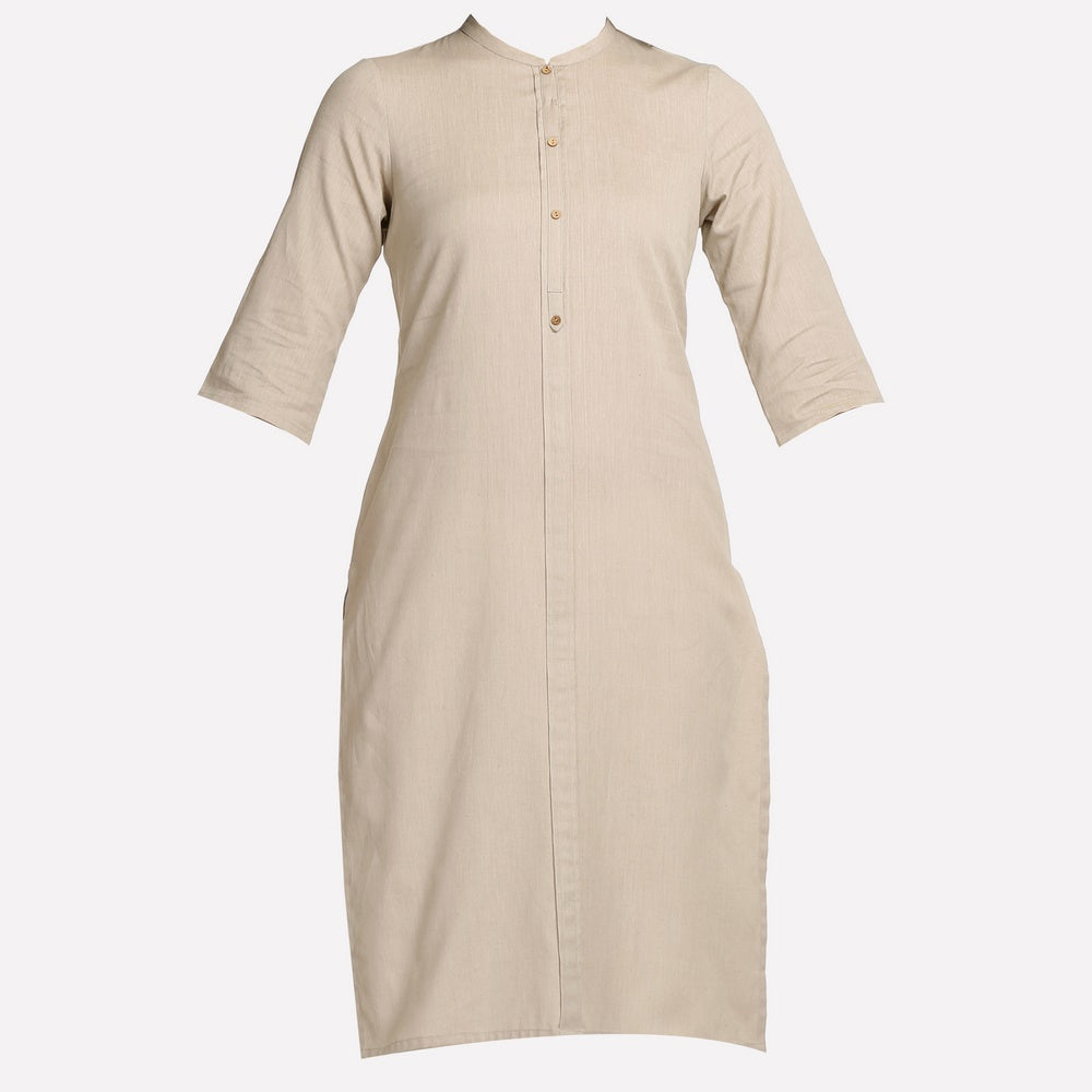 Nude-coloured 3/4 Sleeve kurta