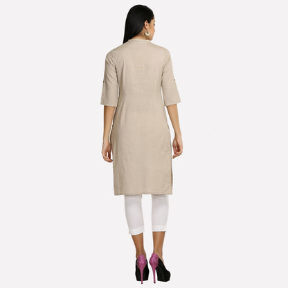 Nude-coloured 3/4 Sleeve kurta