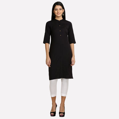 Black 3/4 Sleeve Classic kurta