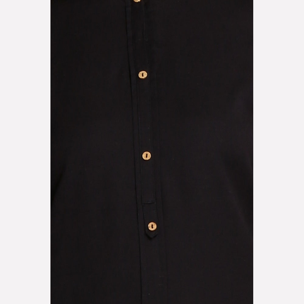 Black 3/4 Sleeve Classic kurta