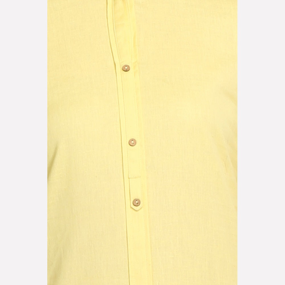 Yellow 3/4 Sleeve Classic kurta