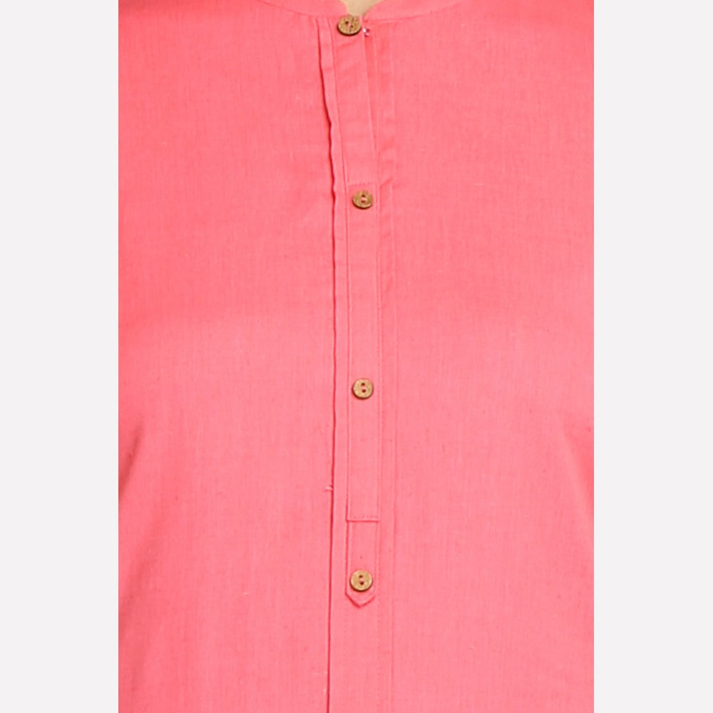 Pink 3/4 Sleeve Classic kurta