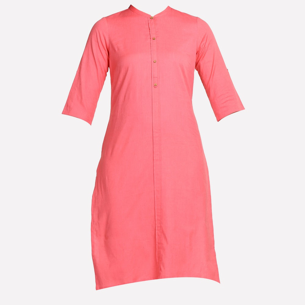 Pink 3/4 Sleeve Classic kurta