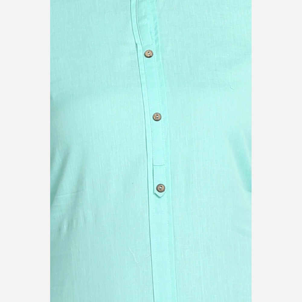 Aqua Blue 3/4 Sleeve Classic kurta