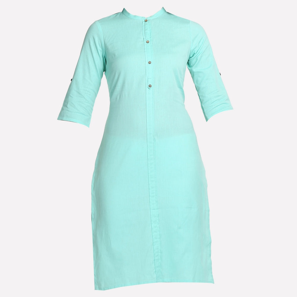 Aqua Blue 3/4 Sleeve Classic kurta