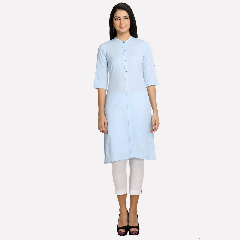 Sky Blue 3/4 Sleeve kurta