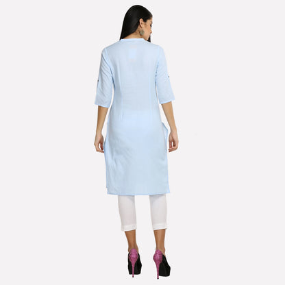 Sky Blue 3/4 Sleeve kurta