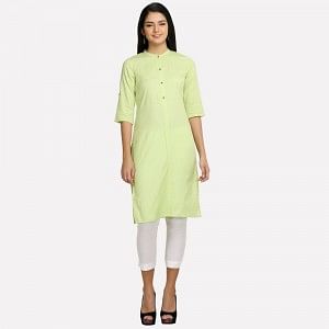 Green 3/4 Sleeve Classic kurta