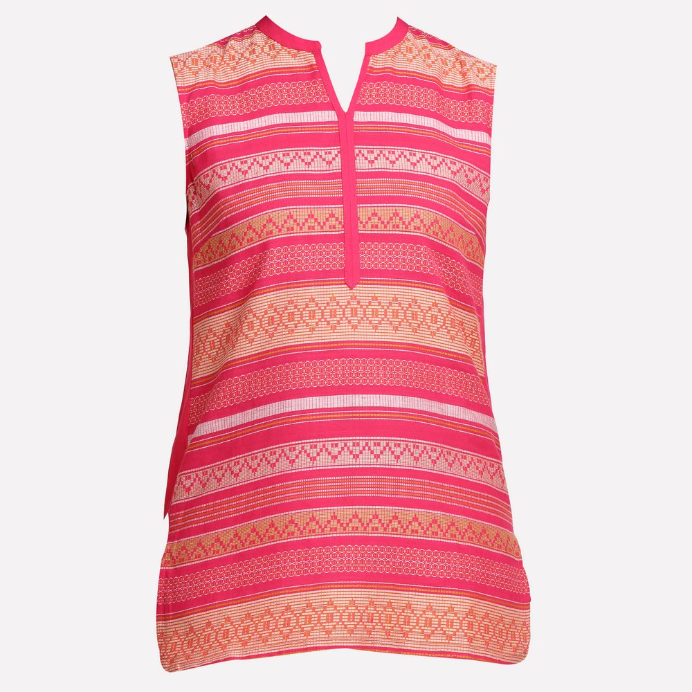 Pink Printed Sleeveless kurta