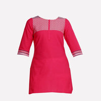 Pink Printed 3/4 Sleeve kurta