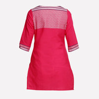 Pink Printed 3/4 Sleeve kurta