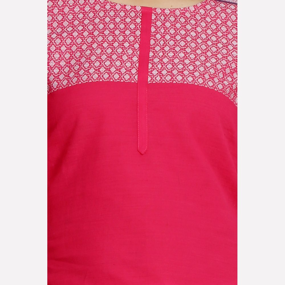 Pink Printed 3/4 Sleeve kurta