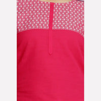 Pink Printed 3/4 Sleeve kurta