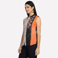 Black Printed Sleeveless kurta
