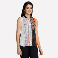 Black Printed Sleeveless kurta
