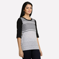 White Printed 3/4 Sleeve kurta