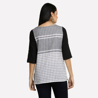 White Printed 3/4 Sleeve kurta