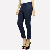 Navy Blue Cropped Trouser