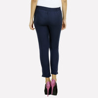 Navy Blue Cropped Trouser