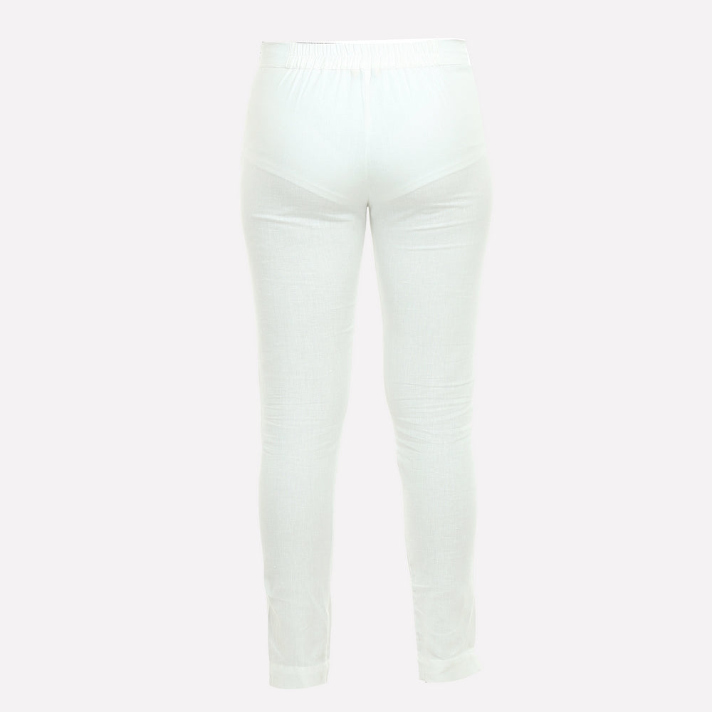 Off-White Cropped Cotton Trousers