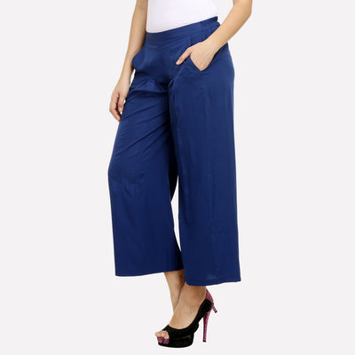 Navy Blue Pleated Palazzo