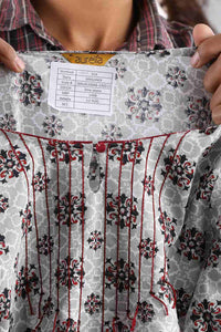 Grey Round Neck Printed kurta