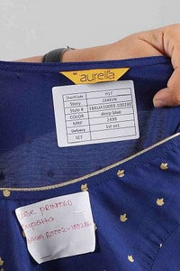 Blue Round Neck Yarn-Dyed kurta