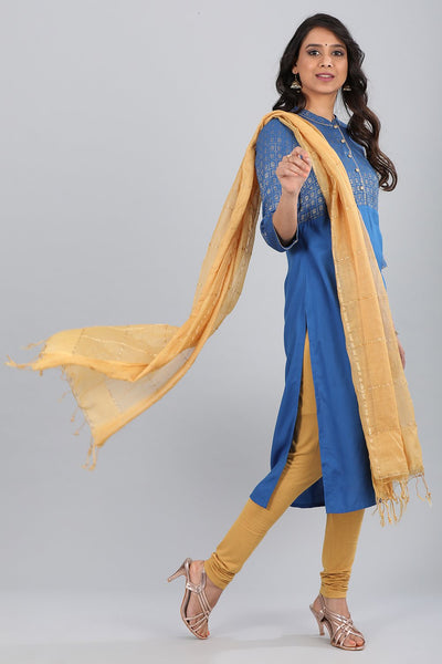 Blue Band Collar Embellished kurta