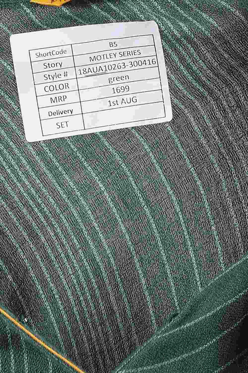 Green Round Neck Striped kurta