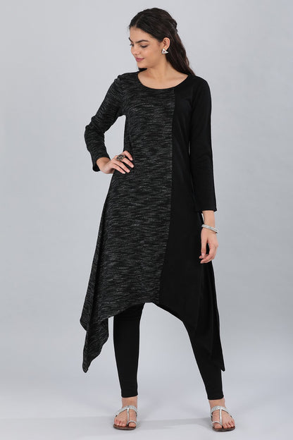 Black Round Neck Basic Winter kurta