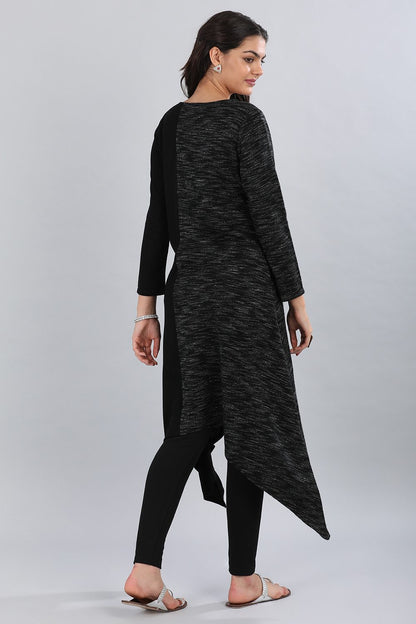 Black Round Neck Basic Winter kurta