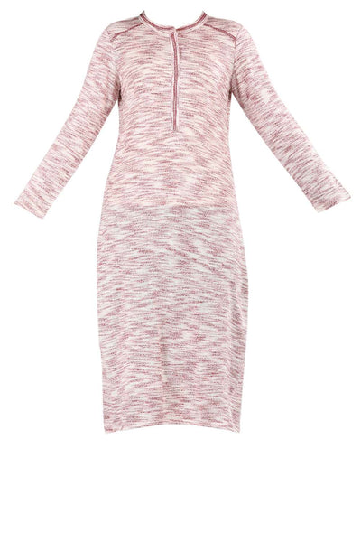 Maroon & White Round Neck Yarn-dyed kurta