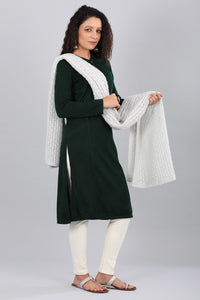 Green Band Collar Yarn-dyed Winter kurta
