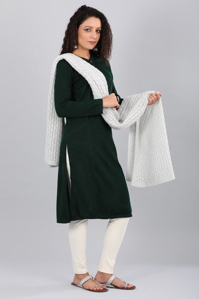 Green Band Collar Yarn-dyed Winter kurta
