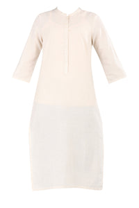Ivory Mandarin Neck Solid kurta