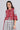 Red Mandarin Neck Printed Gillet