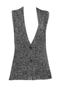 Black V-Neck Sleeveless Sweater