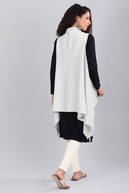 White Shawl Collar Sweater