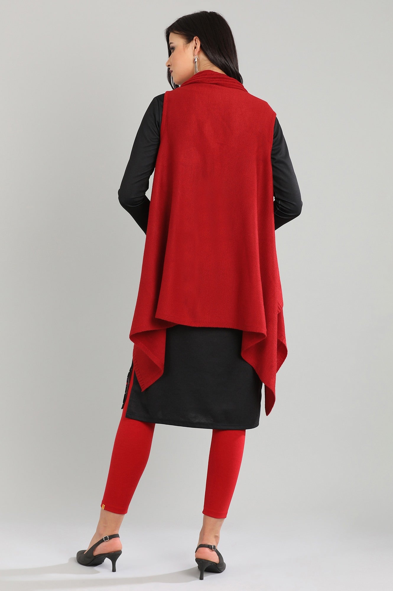 Red Shawl Collar Sweater