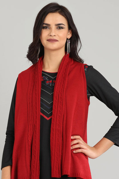 Red Shawl Collar Sweater