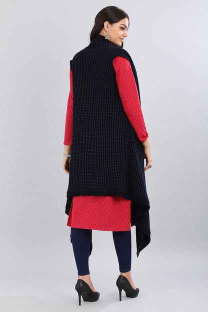 Blue Shawl Collar Sweater