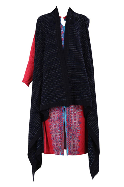 Blue Shawl Collar Sweater