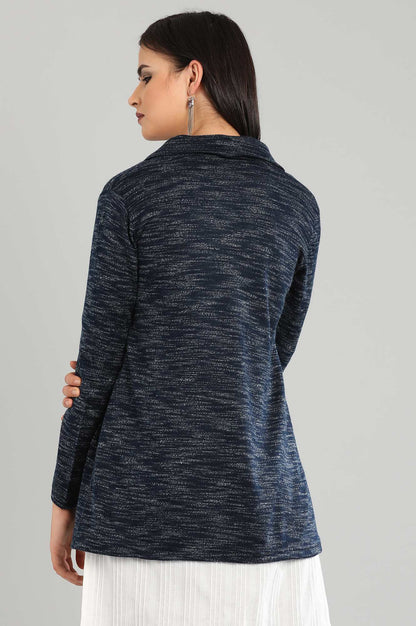 Blue Solid Sweater