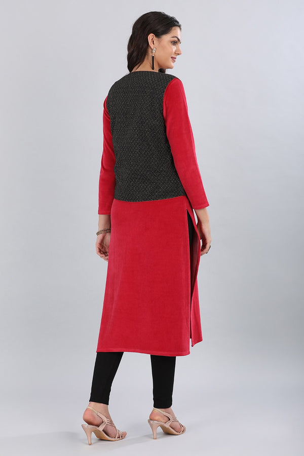 Black V-Neck Yarn-dyed Jacket