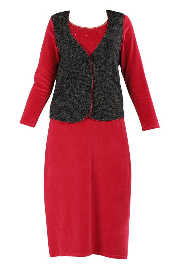 Black V-Neck Yarn-dyed Jacket