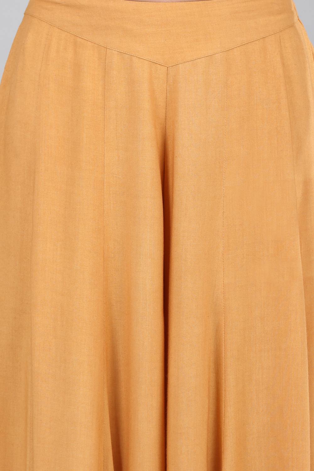 Gold Flared Solid Palazzos