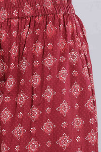 Maroon Printed Palazzo