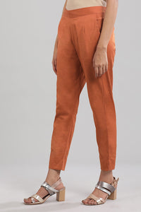 Brown Solid Trousers