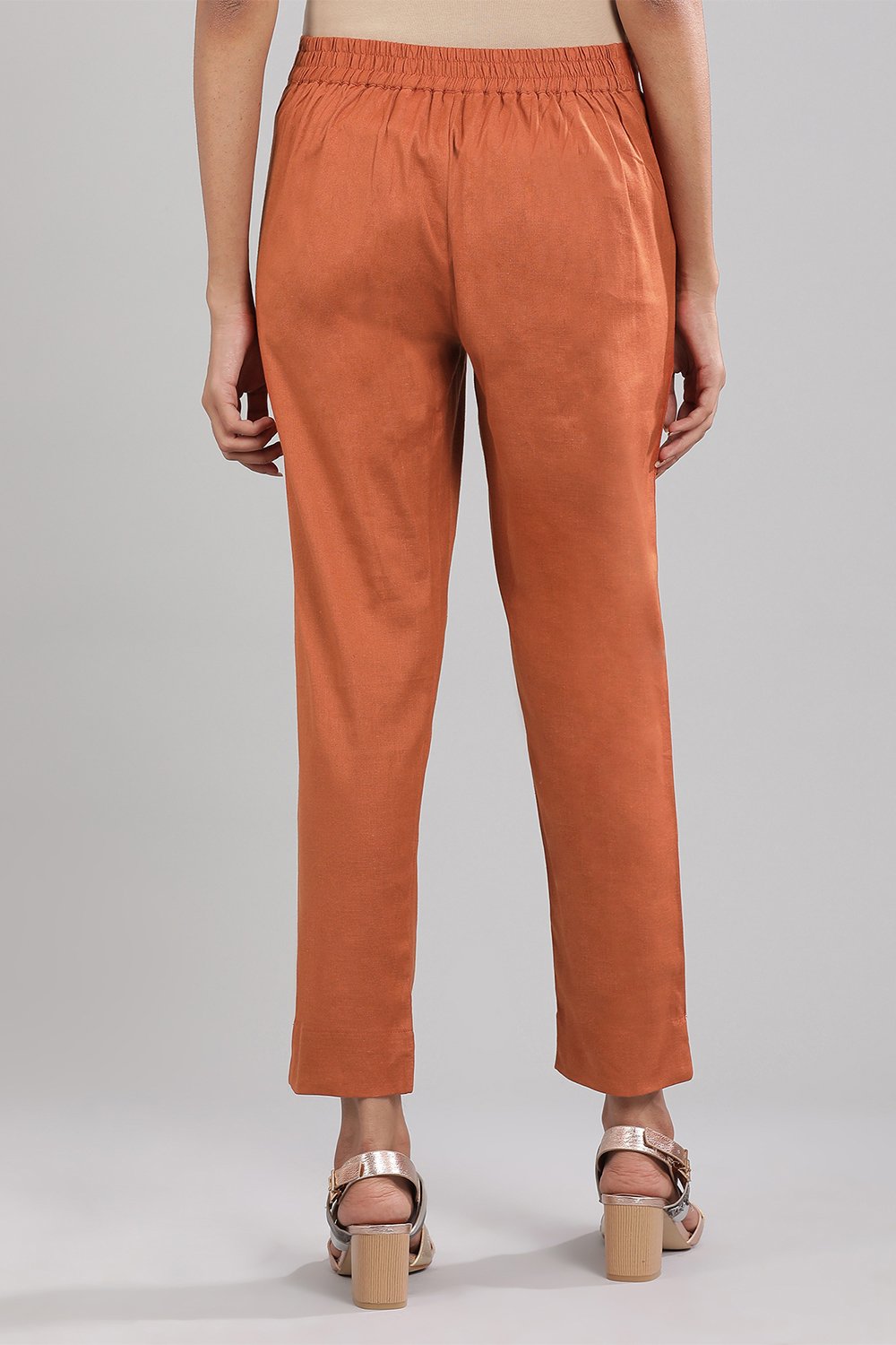 Brown Solid Trousers