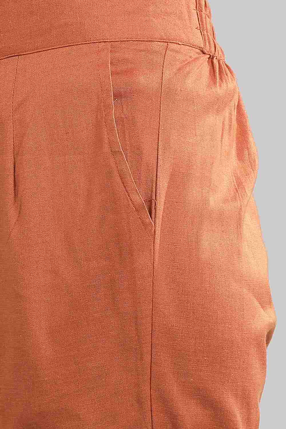 Brown Solid Trousers